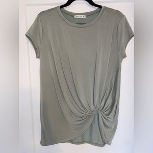 Double Zero Army Green Short Sleeve Top